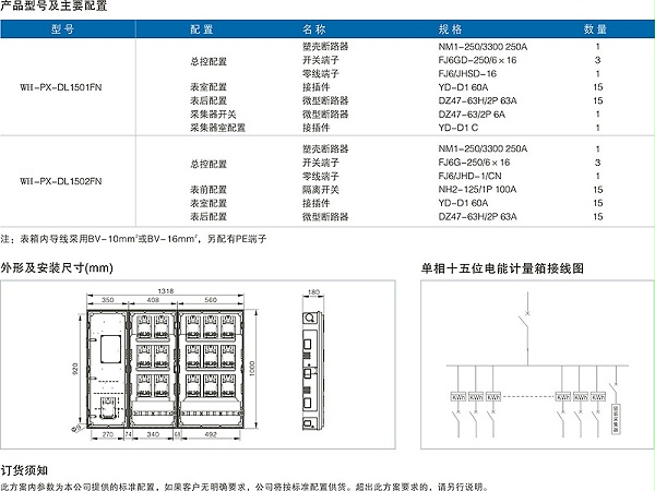 单相十五表位电表箱